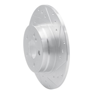 Mercedes-Benz C250 Brake Rotor (1) - Rear Right - R1 Concepts - Drilled & Slotted - Silver - `08-`15